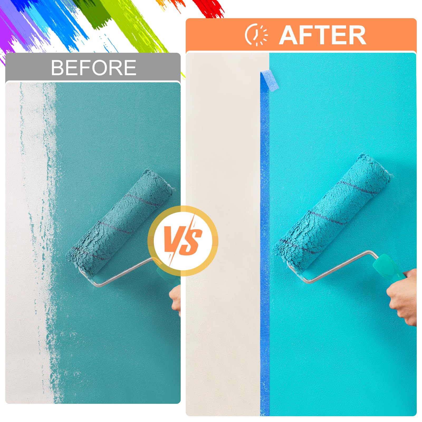 Aura Restored KICNIC white painter tape, 0.7 inch by 60 yard masking tape roll for craft and painting projects.