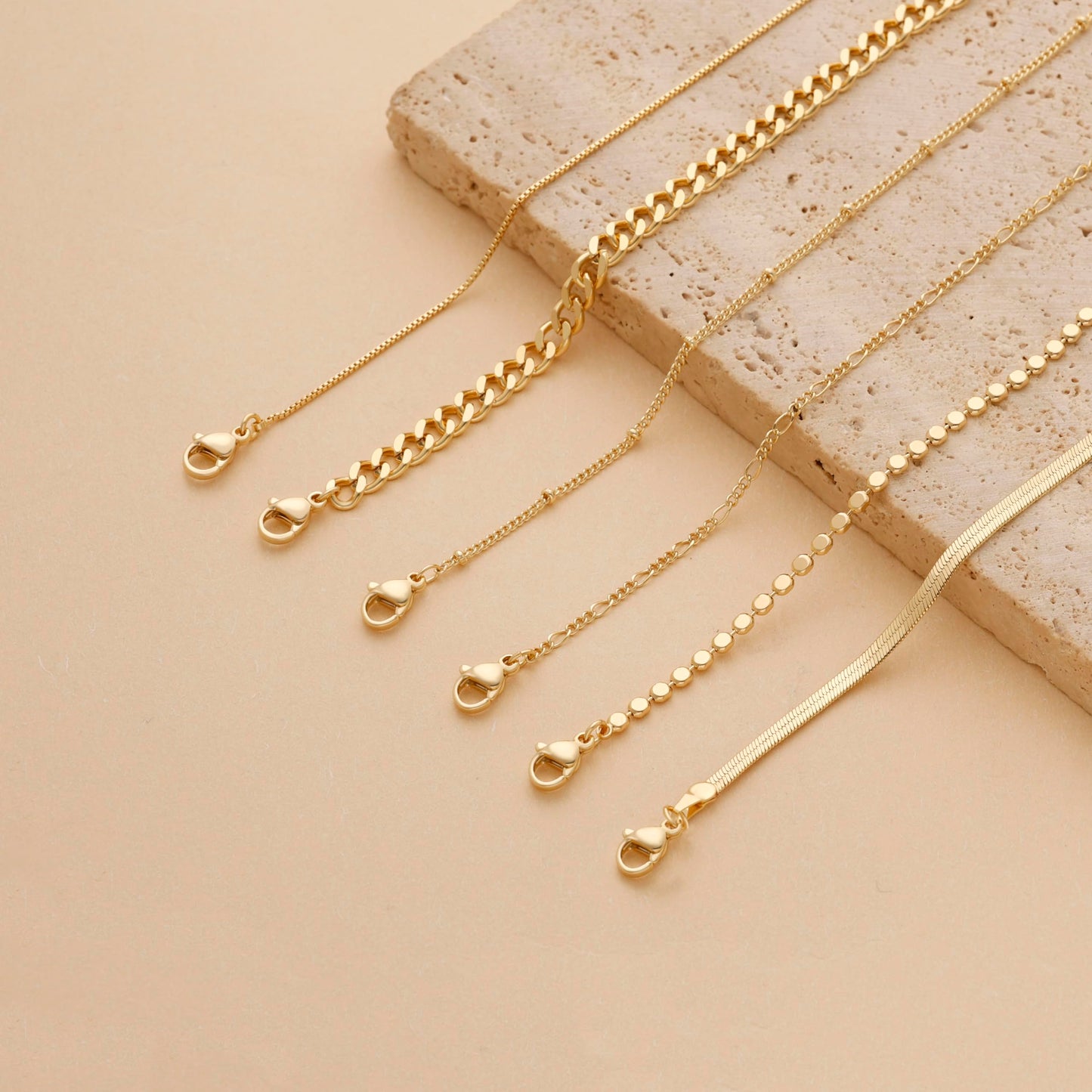 Kryssable Collection Gold Bracelets Set for Women 14K Real Gold Plated Jewelry Fashion Stackable Tennis Beaded Figaro Herringbone Paperclip Link Bracelet Pack Stack Gifts for Women