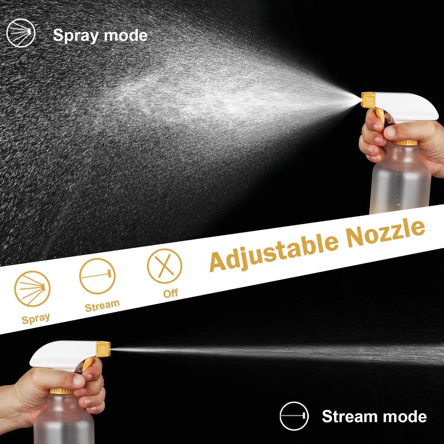 Aura Restored 12 oz heavy-duty plastic spray bottles for cleaning, featuring durable design and ergonomic spray triggers.