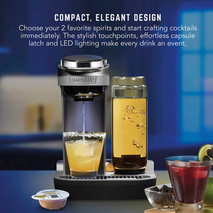 Bartesian Professional Cocktail Machine, 5 Premium Glass Bottles, 55306