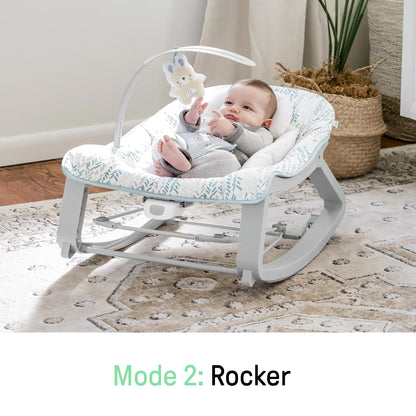 Aura Restored Ingenuity Keep Cozy 3-in-1 baby bouncer with toy bar, vibrating seat for infants to toddlers up to 40 lbs.