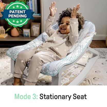 Aura Restored Ingenuity Keep Cozy 3-in-1 baby bouncer with toy bar, vibrating seat, suitable for infants to toddlers up to 40 lbs.