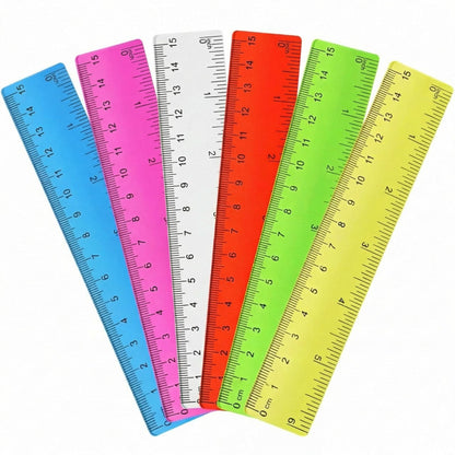 Zonon 6 Pcs 12 Inch Ruler Bulk Plastic Flexible Straight Metric/inches