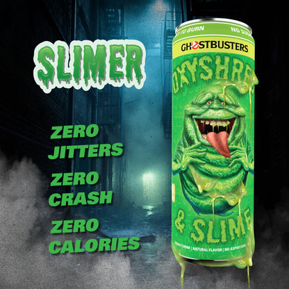 EHP Labs x Ghostbusters OxyShred Healthy Energy Drink - Zero Sugar Energy Drinks, Green Tea Extract, Vitamin C & L Carnitine - Zero Carbs, Zero Calories, Clean Caffeine - Frosty Big Apple (12-Pack)