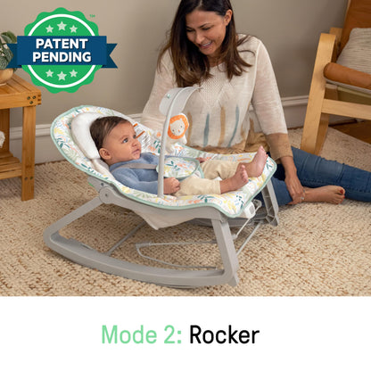 Aura Restored Ingenuity Keep Cozy 3-in-1 baby bouncer with vibrating seat, toy bar, suitable for infants to toddlers up to 40 lbs.