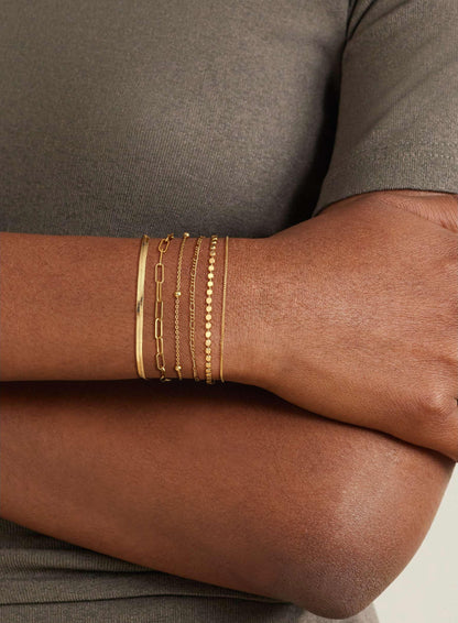 Kryssable Collection Gold Bracelets Set for Women 14K Real Gold Plated Jewelry Fashion Stackable Tennis Beaded Figaro Herringbone Paperclip Link Bracelet Pack Stack Gifts for Women