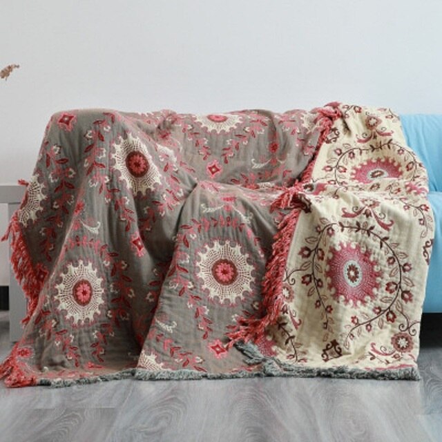 TAA Cotton Sofa Throw Blanket Aura Restored