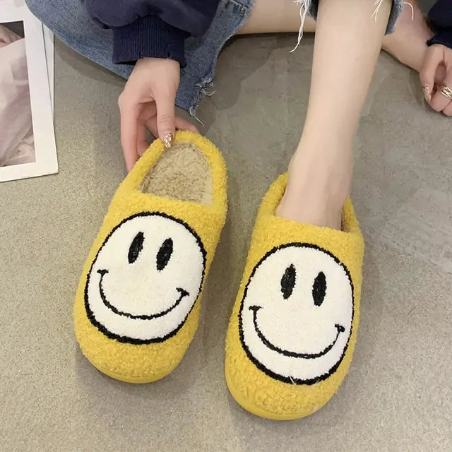 Bishop Collection Smile Pattern Fluffy Slippers Aura Restored