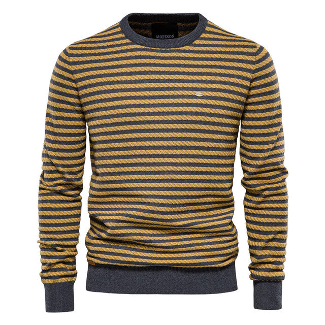 Guy Aura Spliced Cotton Men's Sweater Aura Restored