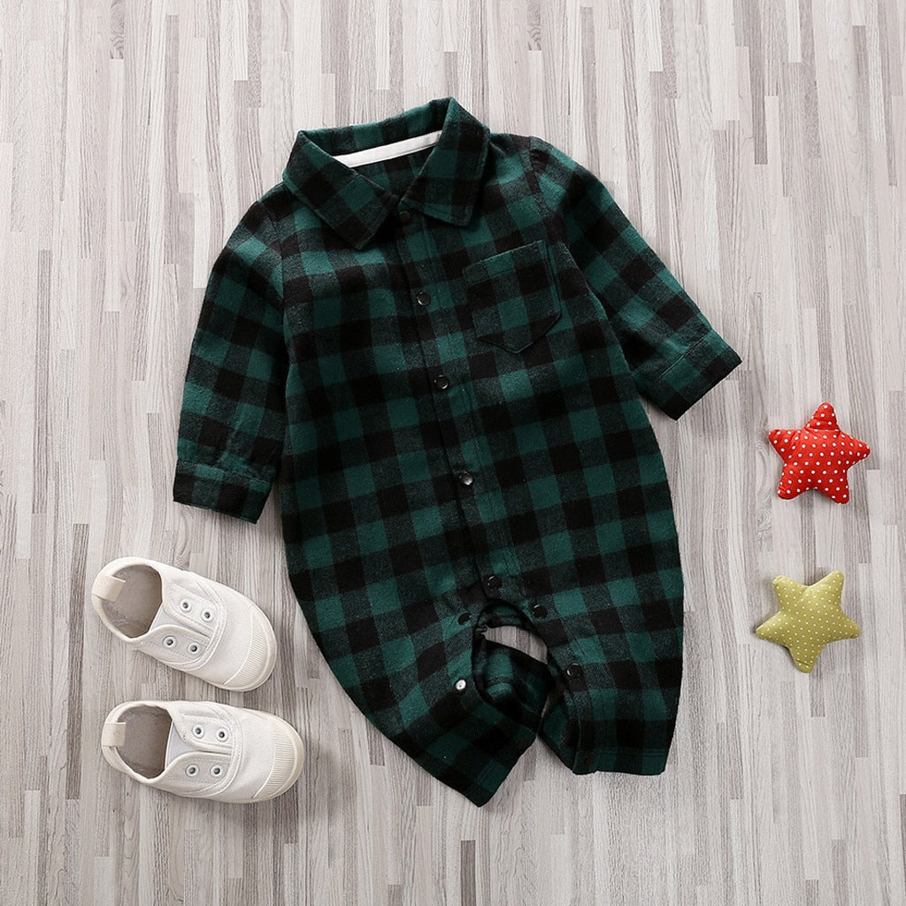 Baby Aura Plaid Onesie Jumpsuit Aura Restored