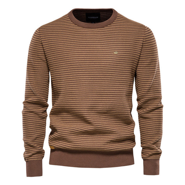 Guy Aura Spliced Cotton Men's Sweater Aura Restored