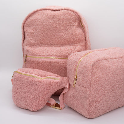 Nylon Backpack, Fashion Backpack, for Women, Men (Pink Teddy)
