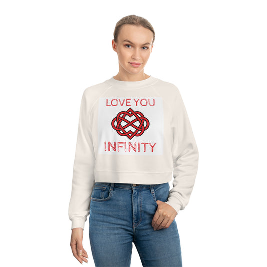 Women's Cropped Fleece Pullover infinite love Printify