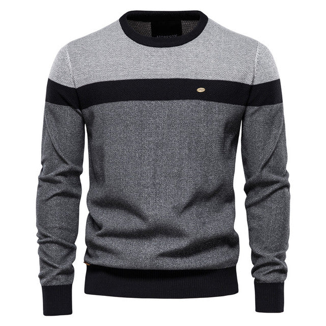 Guy Aura Spliced Cotton Men's Sweater Aura Restored