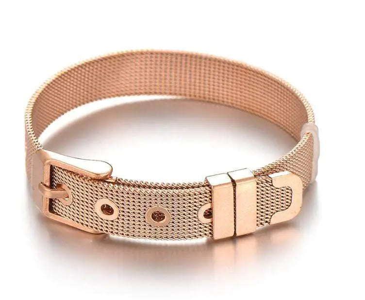 Stainless Steel Slider Bracelet -Rose Gold Aura Restored