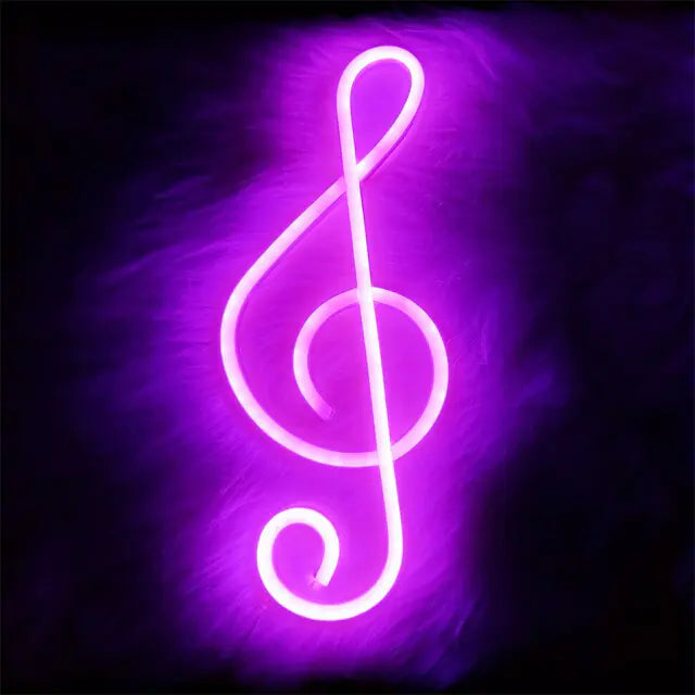 Musical Notes Neon Bar Lights Aura Restored