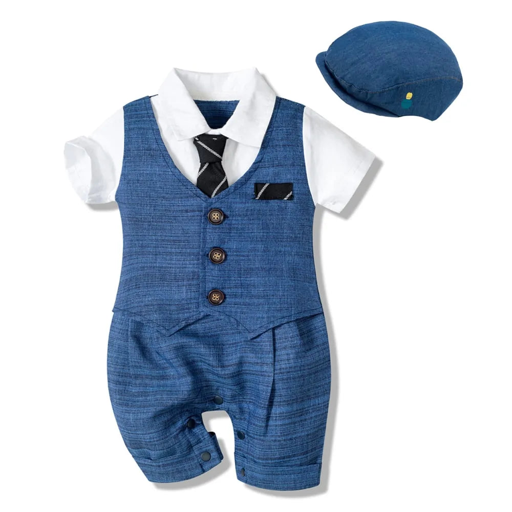 Baby Boy Formal Romper Suit Aura Restored