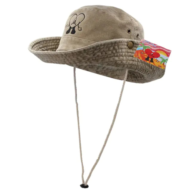 Foldable Cotton Embroidered Bucket Hat Aura Restored