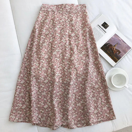 9DF Vintage Floral Skirt Aura Restored