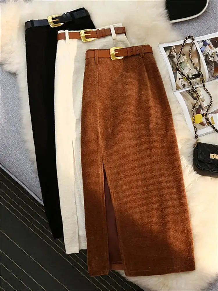 9DF Corduroy Women Skirt Aura Restored