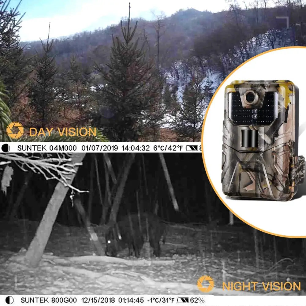 36MP 2.7K Trail Camera 940nm Low Glow Infrared Night Vision Photo Trap Hunting Cameras Wireless Cam HC900A Wildlife Surveillance Aura Restored