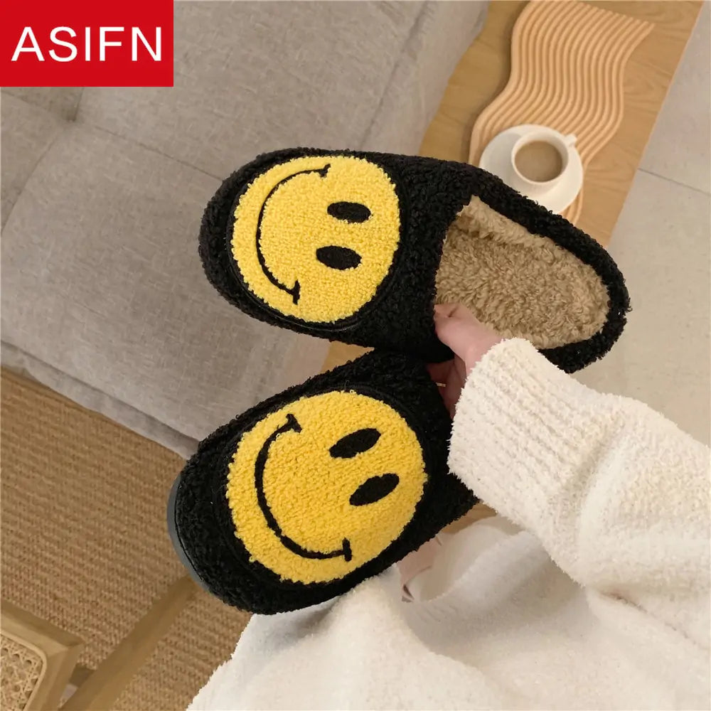 Bishop Collection Smile Pattern Fluffy Slippers Aura Restored