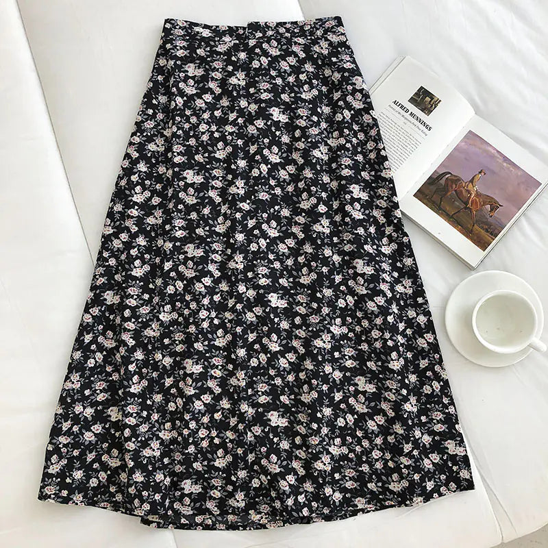 9DF Vintage Floral Skirt Aura Restored