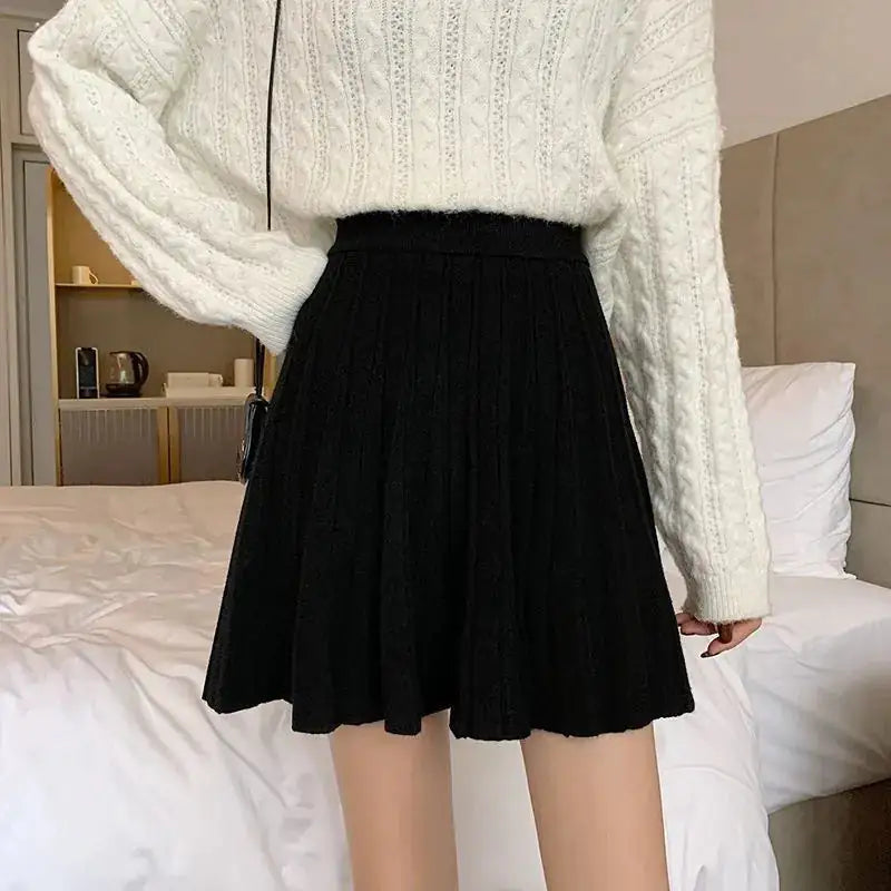 9DF High Waist Knitted Mini Skirt Aura Restored