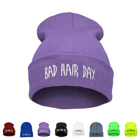 RG40 Collection New Fashion Unisex Women Mens Winter Bad Hair Day Snap Back Beanies Hat Knit Hip Hop Sport Warm Ski Cap Aura Restored