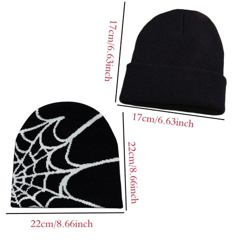 2023 New Knitted Beanies Hat Cartoon Spider Embroidered Winter Hats Knitted Bonnet Cap soft Woolen Beanies for Women Cap Y2k Aura Restored