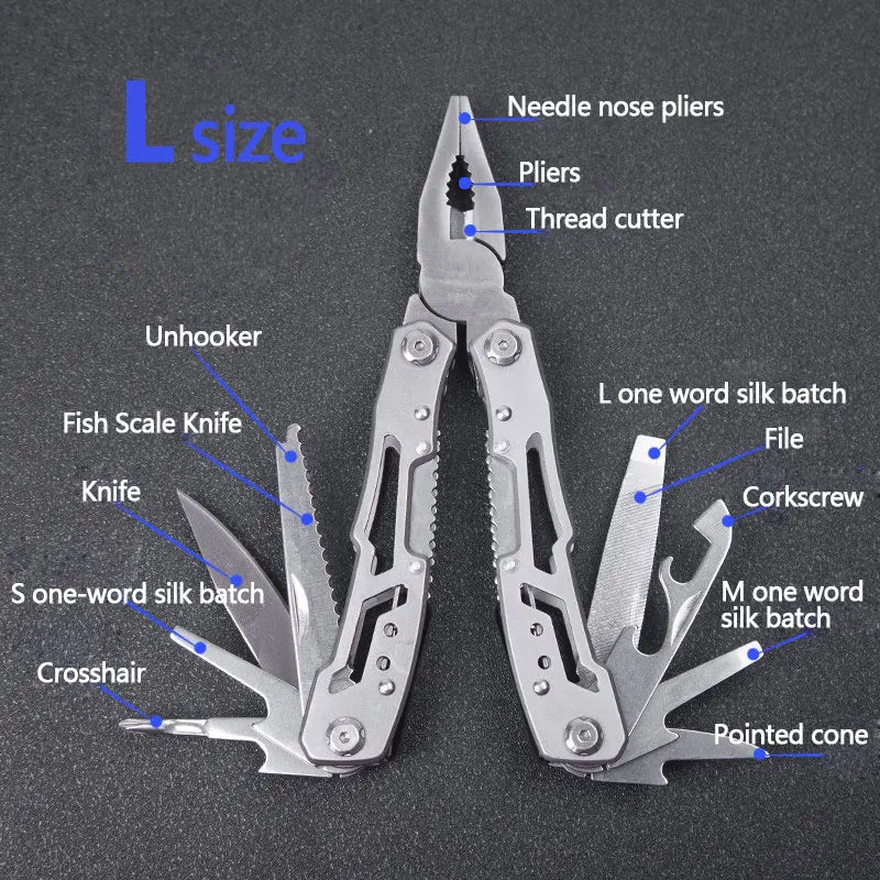 Multifunction Folding Pliers Pocket Knife Plier Outdoor Camping Tactical Survival Hunting Tools Stainless Steel Multi-tool Knife Aura Restored