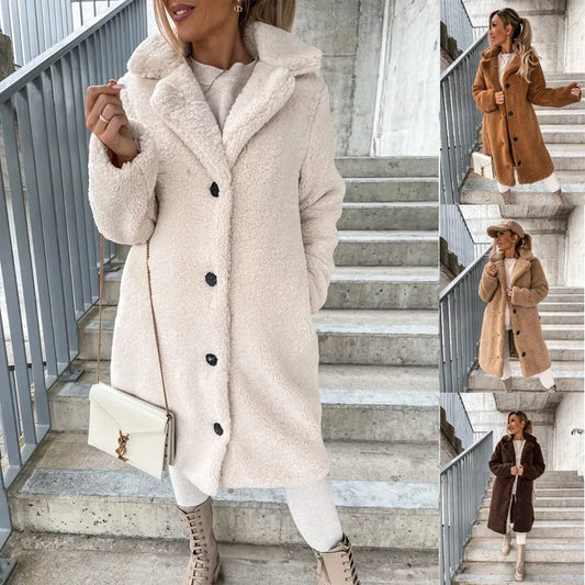 9DF Women`s Teddy Bear Long Coat Aura Restored