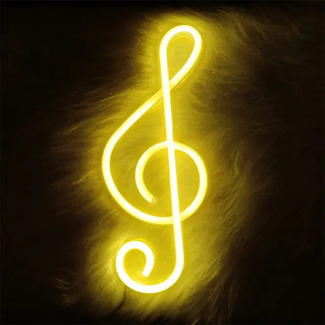 Musical Notes Neon Bar Lights Aura Restored