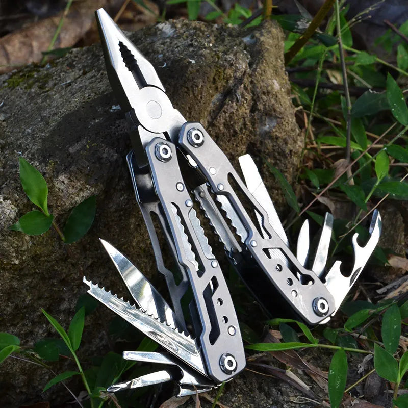 Multifunction Folding Pliers Pocket Knife Plier Outdoor Camping Tactical Survival Hunting Tools Stainless Steel Multi-tool Knife Aura Restored