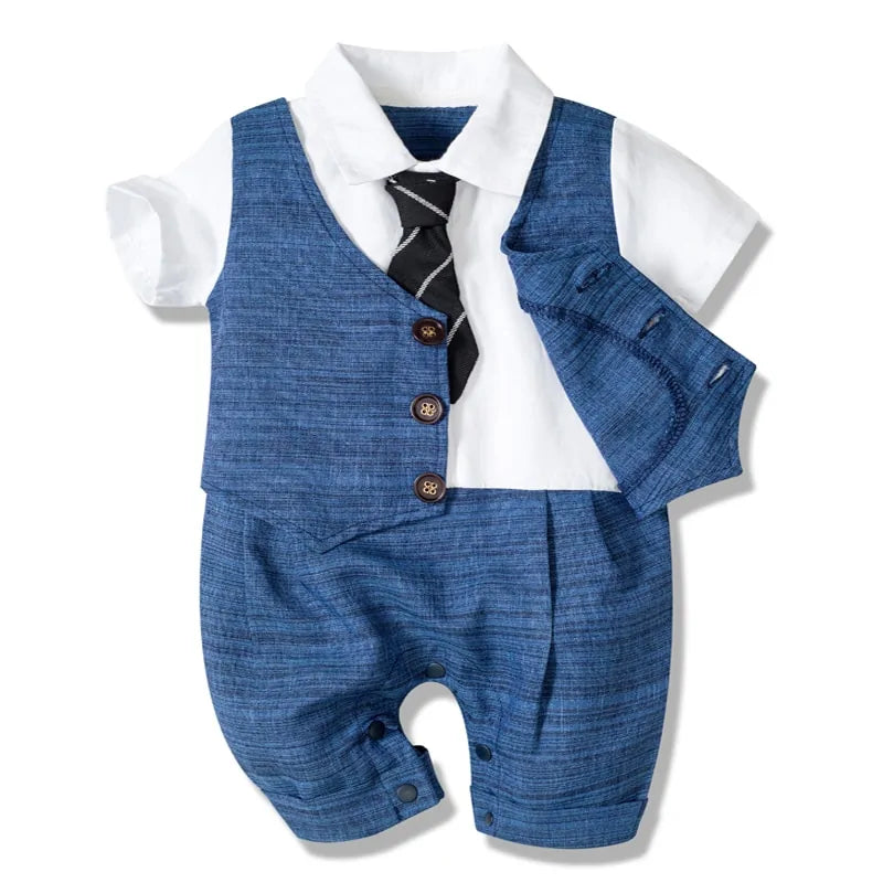 Baby Boy Formal Romper Suit Aura Restored