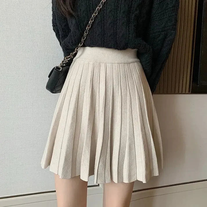 9DF High Waist Knitted Mini Skirt Aura Restored