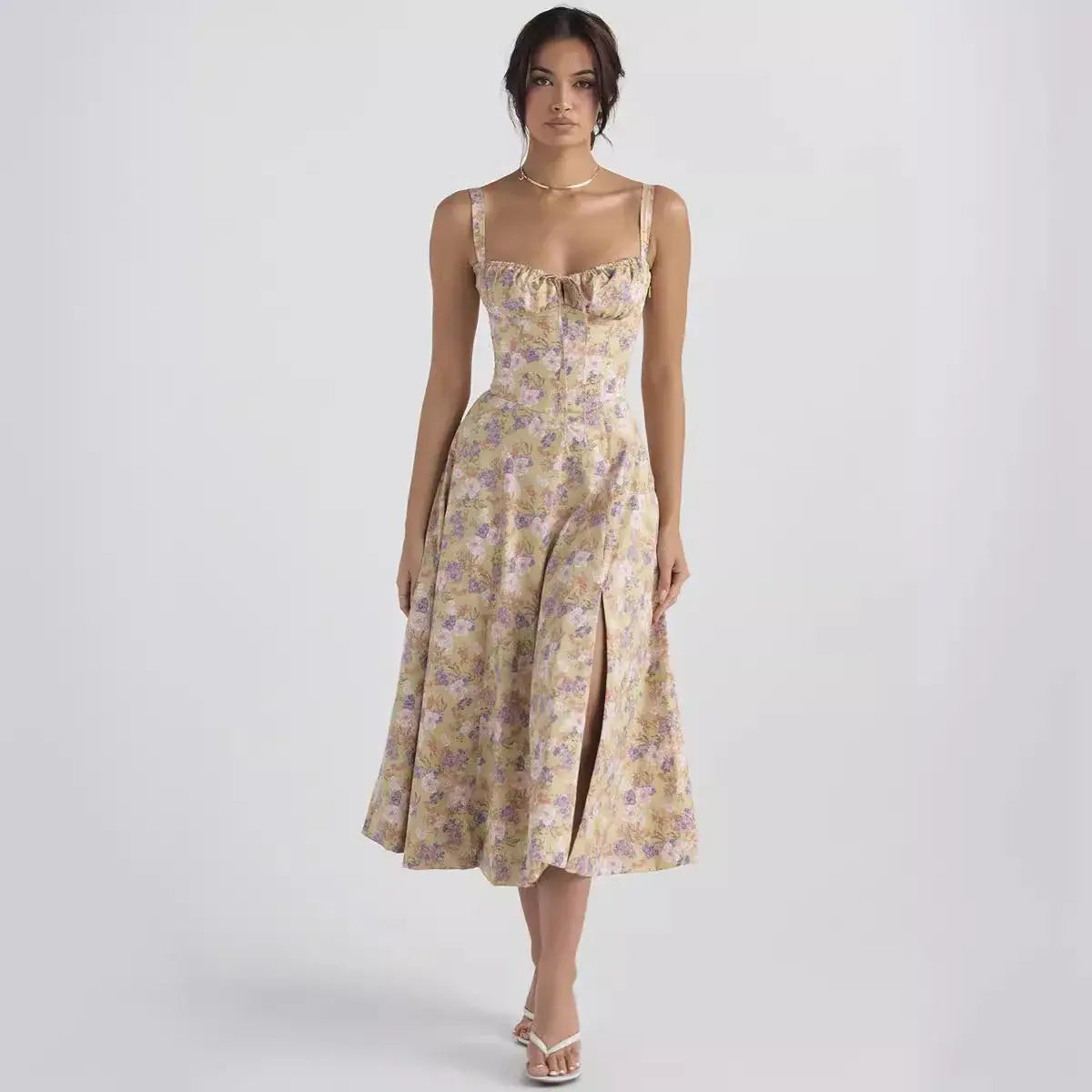 9DF Elegant Flowers Dress Aura Restored