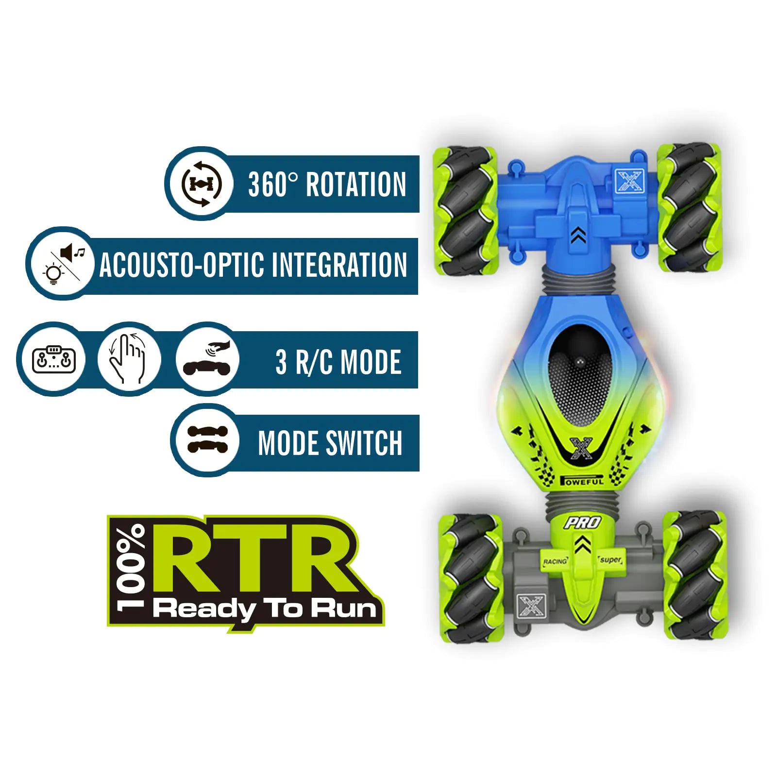 4WD RC Stunt Car 2.4G Radio Remote Control Aura Restored