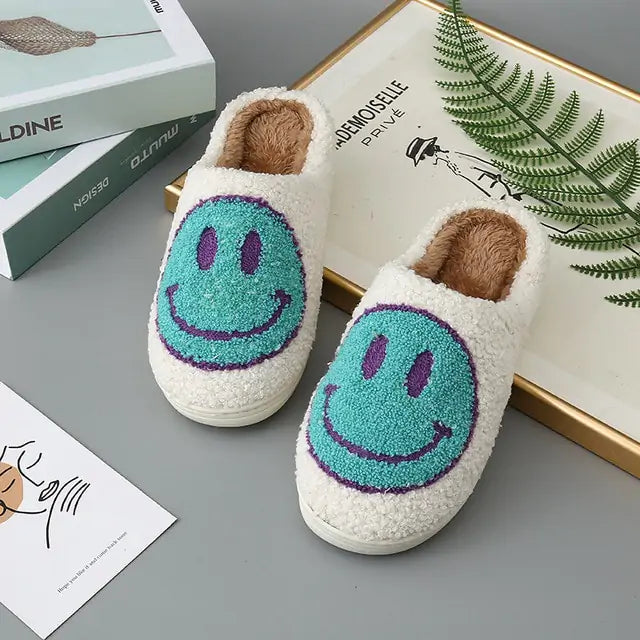 Bishop Collection Smile Pattern Fluffy Slippers Aura Restored