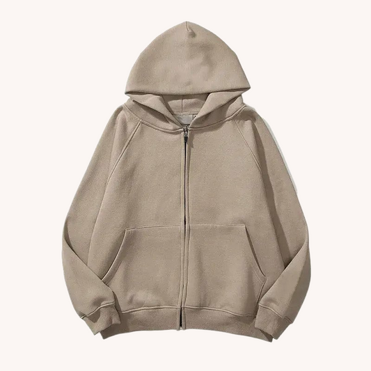 Guy Aura Plain Zip-Up Hoodie Aura Restored