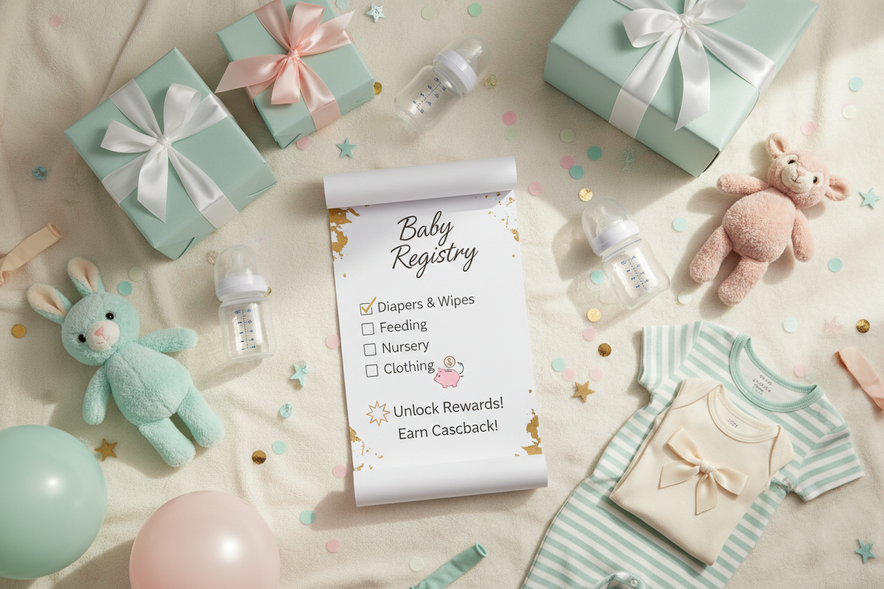 Baby registry for a baby shower that you can earn from