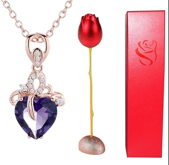 Vilsium Pink Eternal Love Necklace Pendant Holder Set Aura Restored