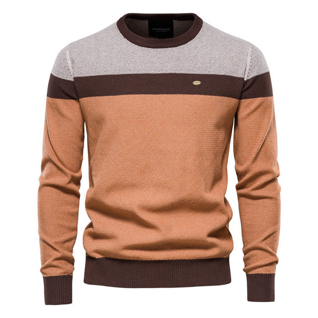 Guy Aura Spliced Cotton Men's Sweater Aura Restored