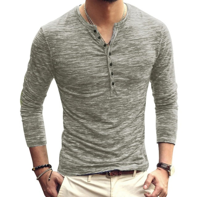 Guy Aura V-Neck Long Sleeve Shirt Aura Restored