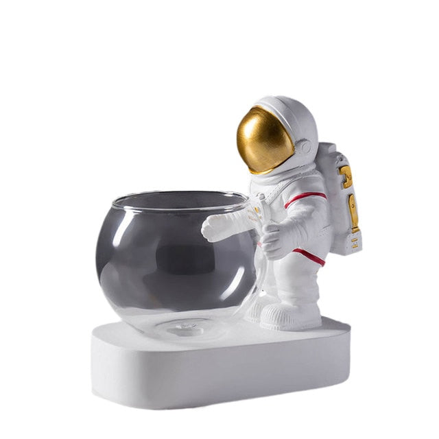 Nordic Astronaut Resin Decorative Flowerpot Ornaments Astronaut Flowerpot Astronaut Glass Vase Desk Vase Home Decor Accessories Aura Restored