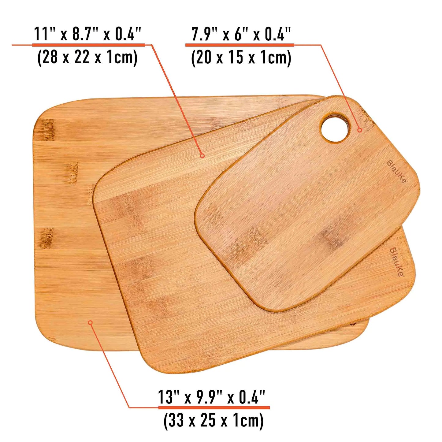 Voodoo Wooden Cutting Boards for Kitchen - Bamboo Chopping Board Set of 3 Aura Restored