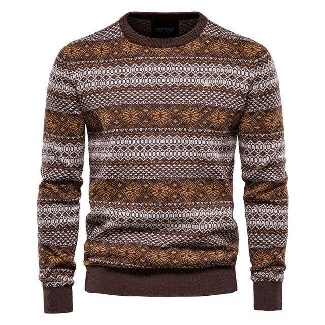 Guy Aura Spliced Cotton Men's Sweater Aura Restored