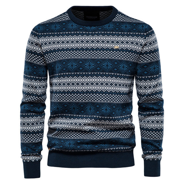 Guy Aura Spliced Cotton Men's Sweater Aura Restored