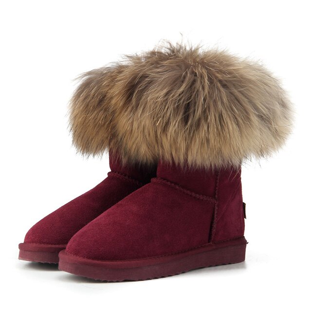 Kuromi Women's Fox Fur Snow Boots Aura Restored