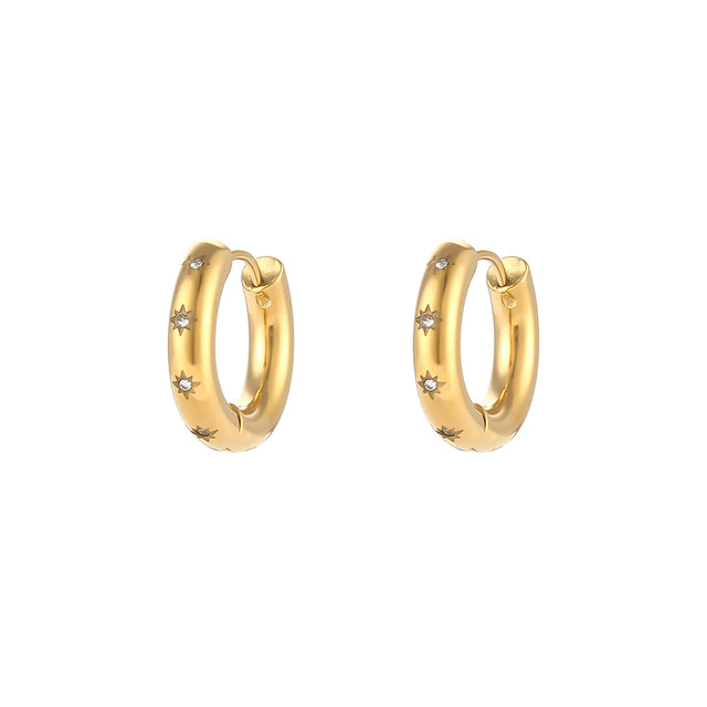 Vilsium NorthStar Thick Hoop Earrings Aura Restored